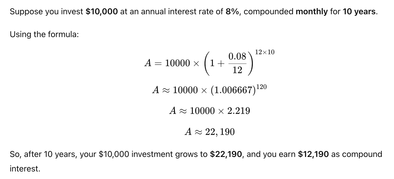 Example of Compound Interest Calculation