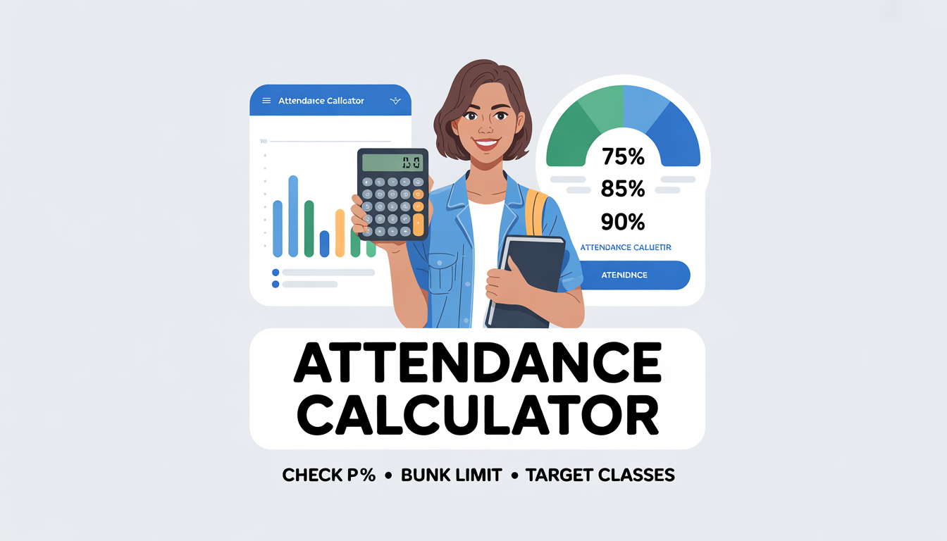 attendance percentage calculator, college attendance calculator, bunk calculator, 75 attendance calculator, class attendance tracker, attendance eligibility calculator