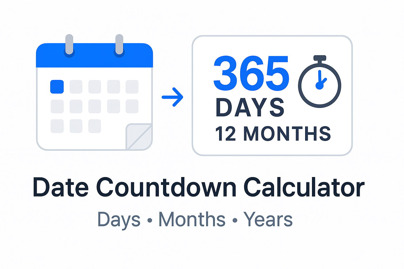date countdown calculator, date difference calculator, days between dates calculator, years months days calculator, online date calculator, calculate duration between dates, date gap calculator, countdown days calculator, exact date difference tool, date duration calculator online