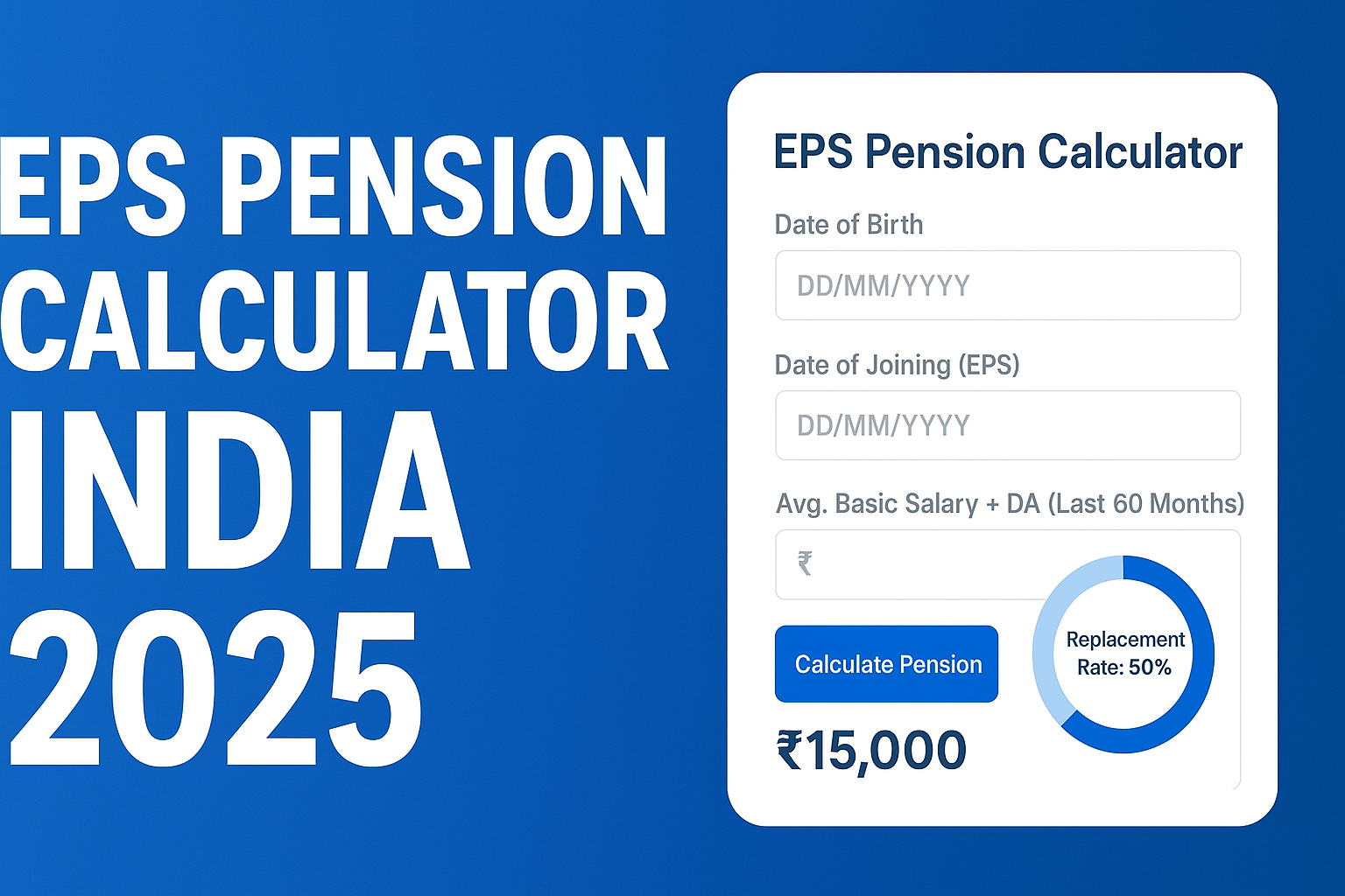 EPS pension calculator, EPS pension calculator India, EPS 95 pension calculation, EPFO pension calculator, employees pension scheme calculator, EPS higher pension calculator, EPS pension formula, pensionable salary EPS, EPS retirement pension India, EPF EPS calculator online, EPS pension eligibility, EPS pension amount calculation