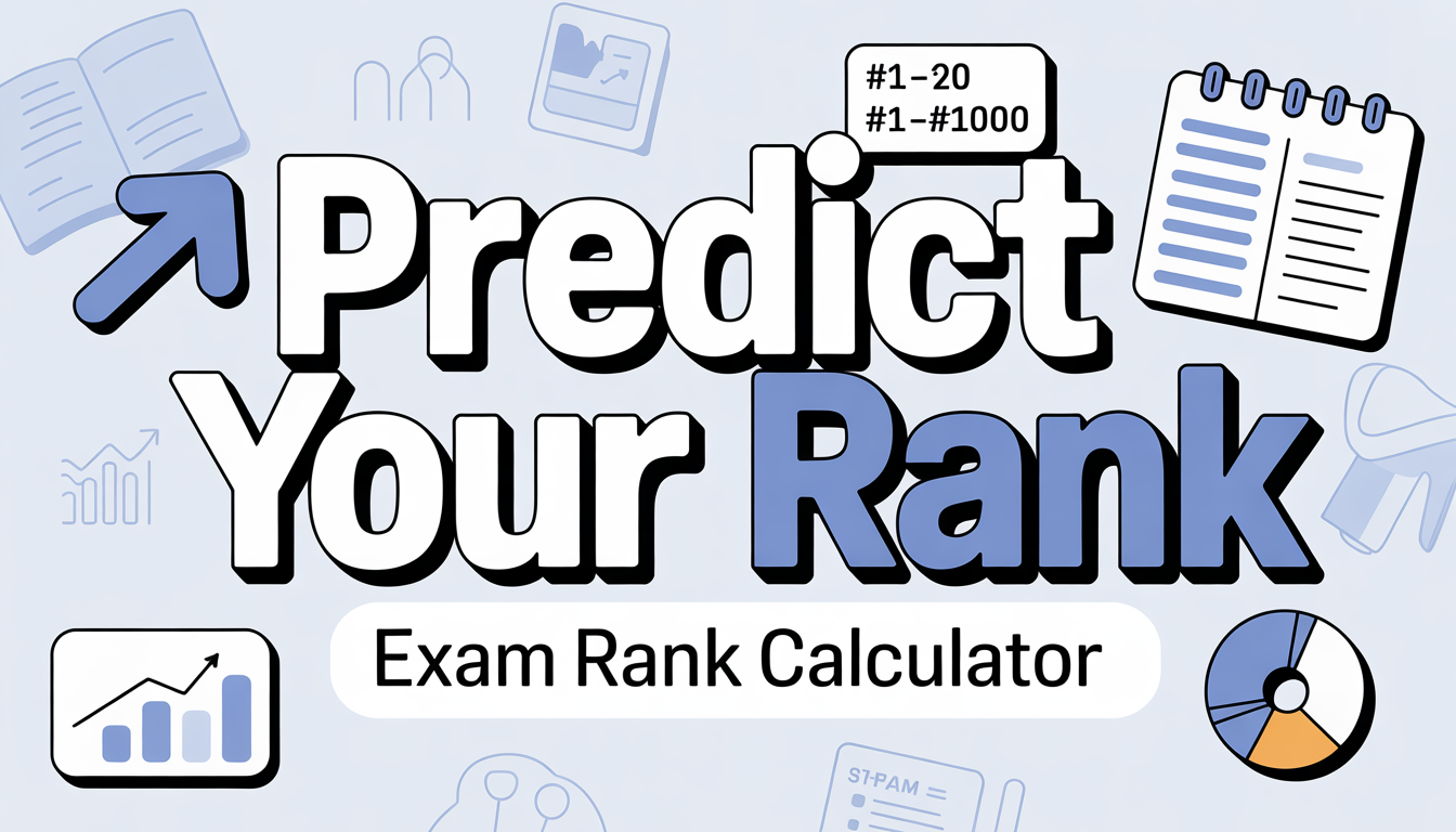 Rank Predictor, Rank Predictor Calculator, Exam Rank Predictor, Predict My Rank, Rank Calculator Online, Percentile Predictor, Entrance Exam Rank Tool, Marks to Rank Calculator, Online Rank Estimation